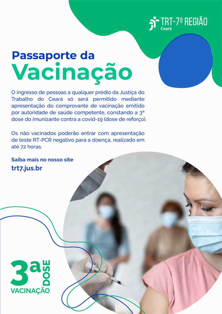 Cartaz que resume as informações para acesso com o passaporte da vacina ou teste negativo para covid