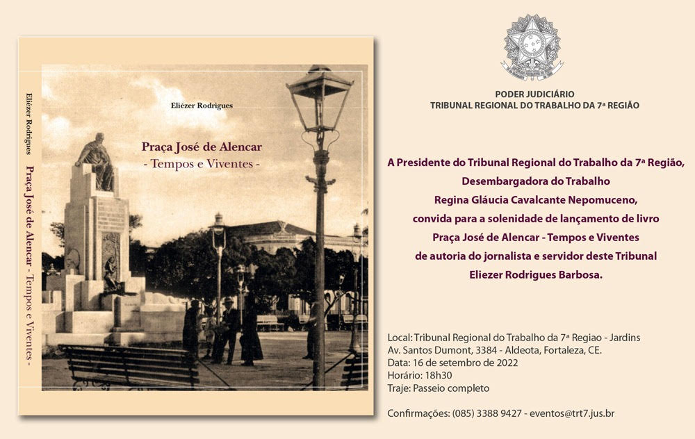 capa e convite do livro Praça José de Alencar