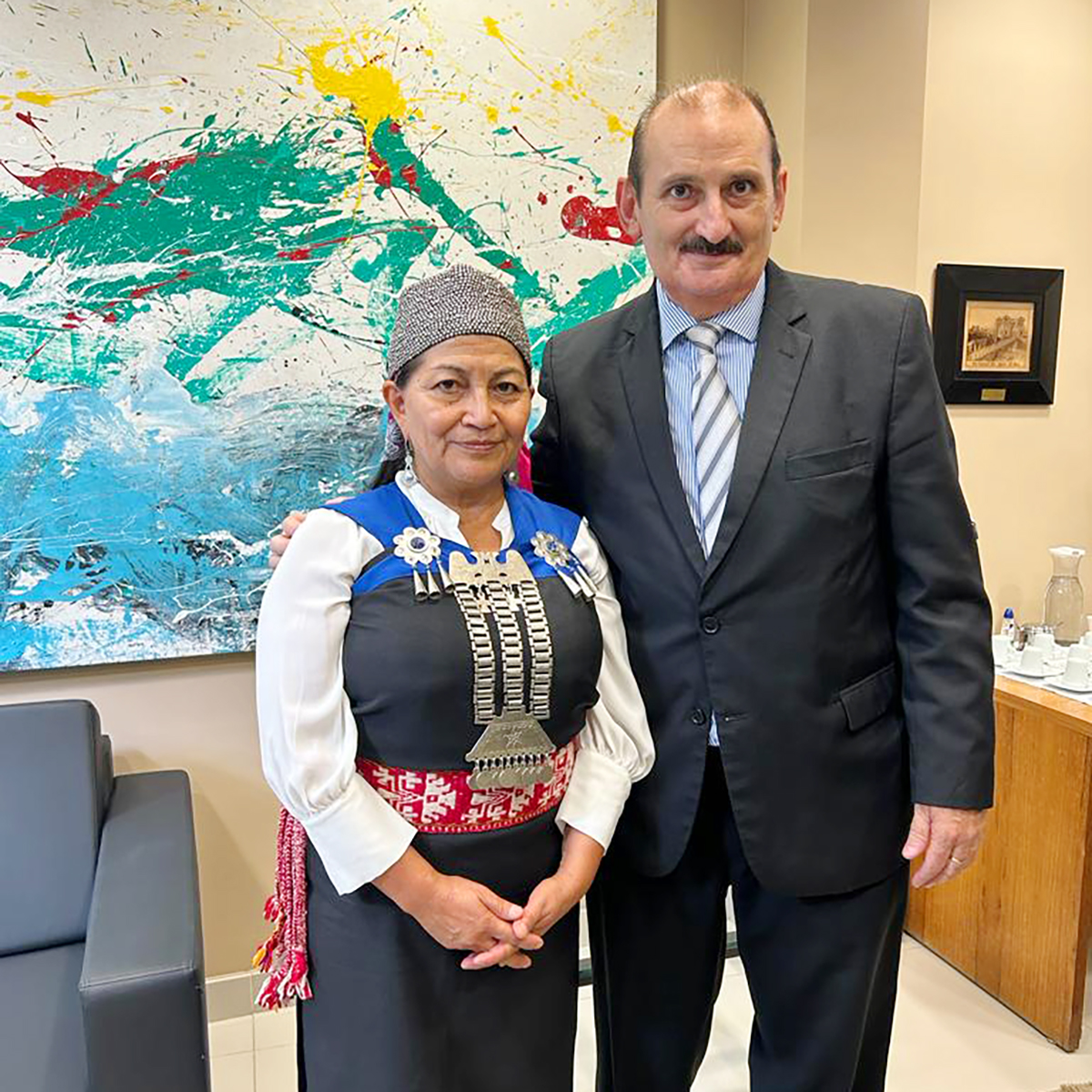 Elisa Loncón e desembargador Franzé Gomes