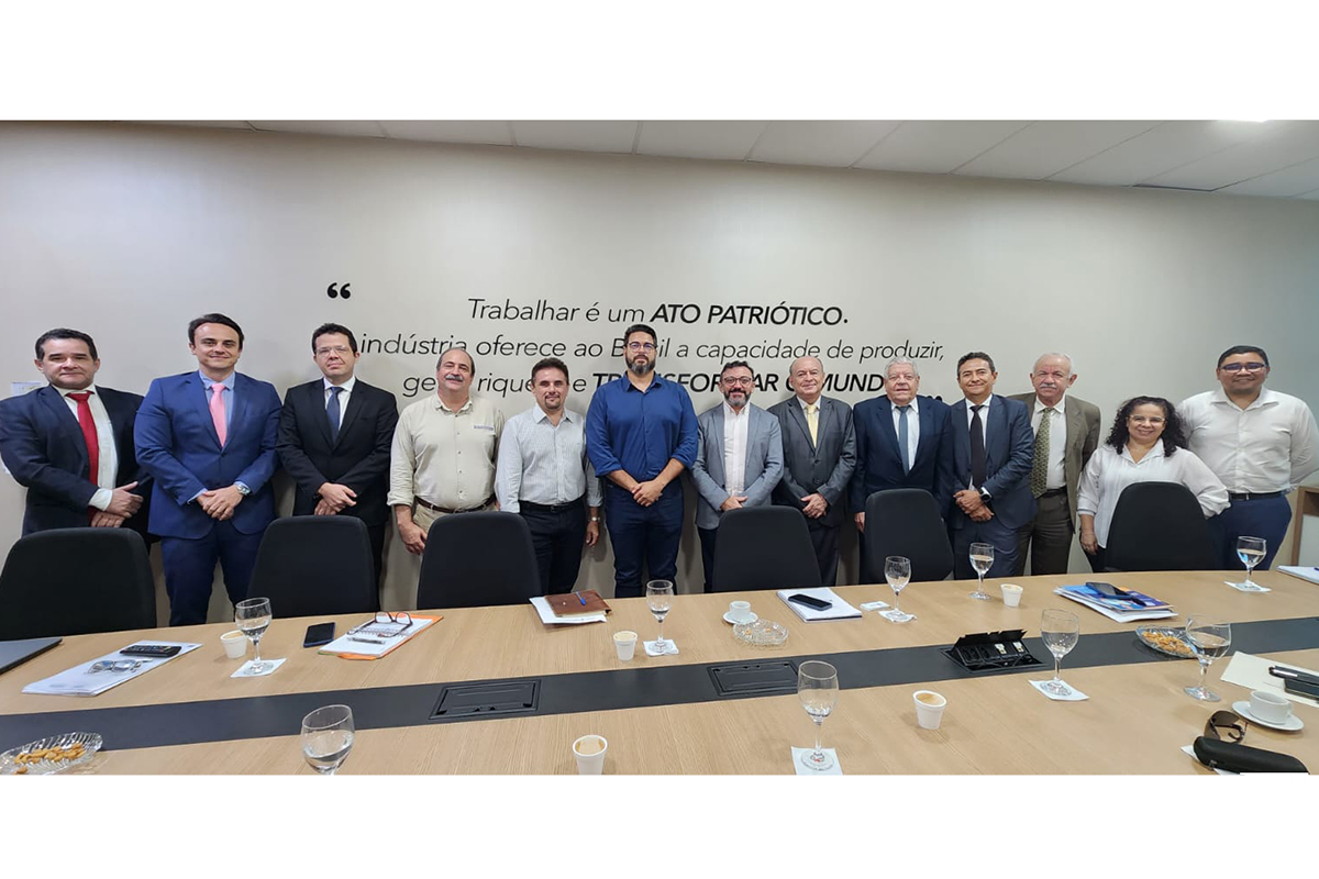 12 Pessoas em pé atrás da mesa de reunião