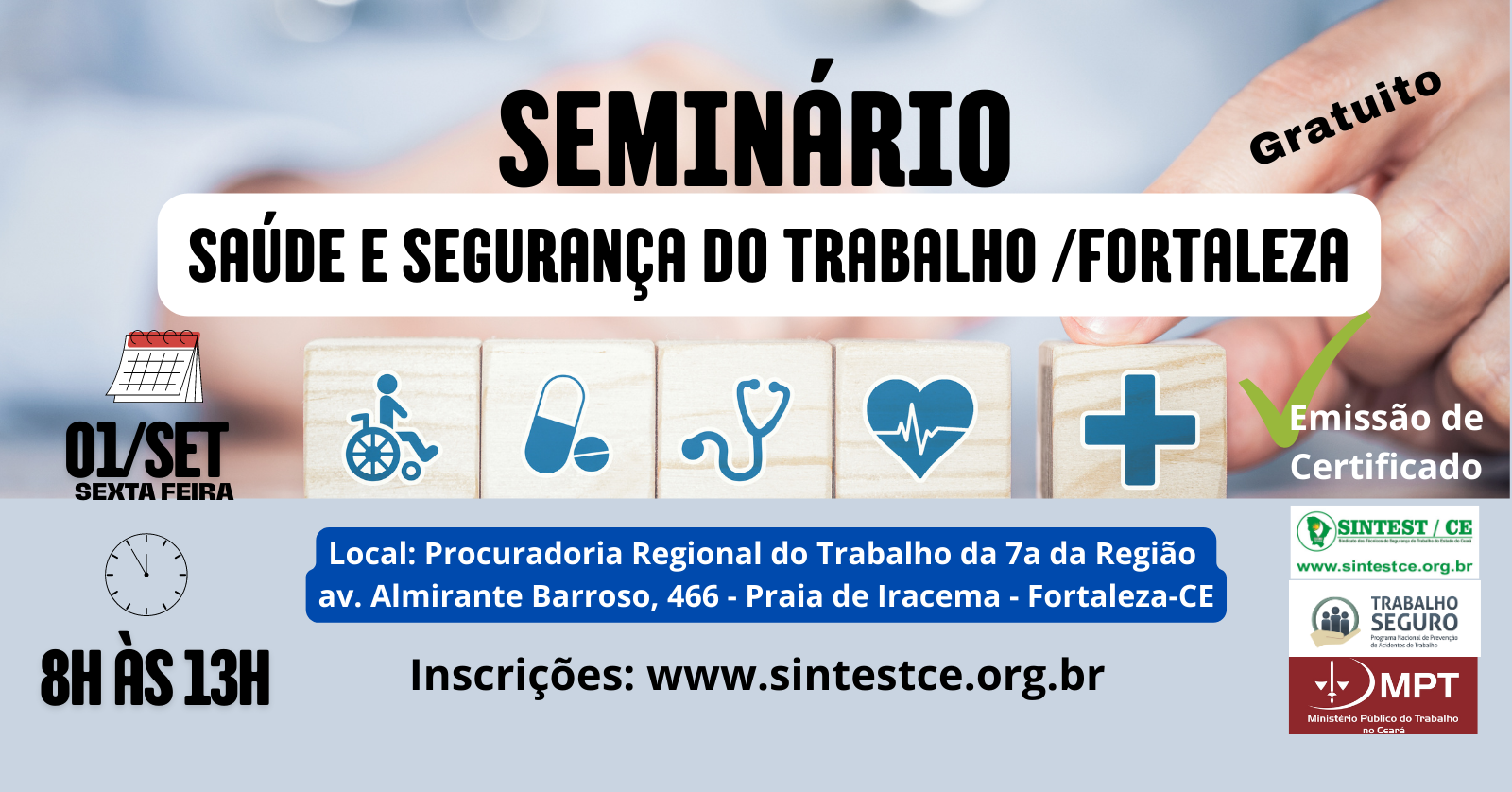 Imagem com informações sobre o seminário