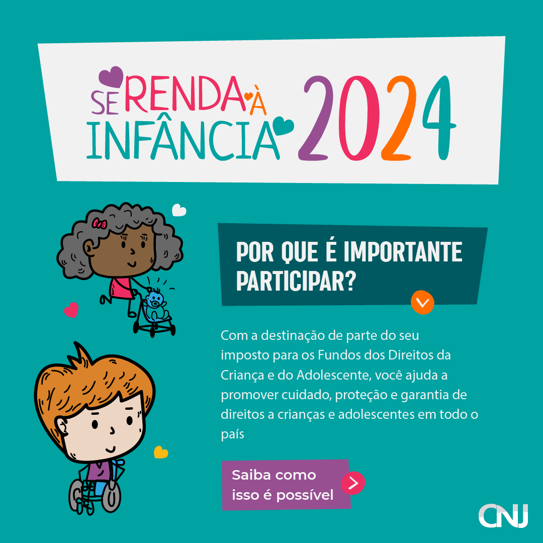 Se Renda à Infância: por que é importante participar: ilustração de duas crianças