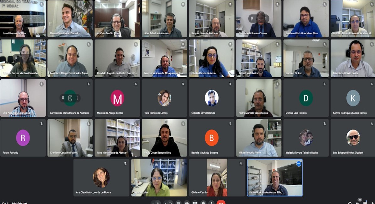 Representante da Justiça do Trabalho do Ceará reunidos de forma remota.
