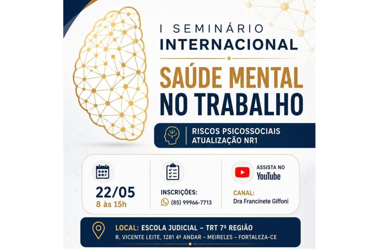 TRT-CE promove I Seminário Internacional de Saúde Mental no Trabalho