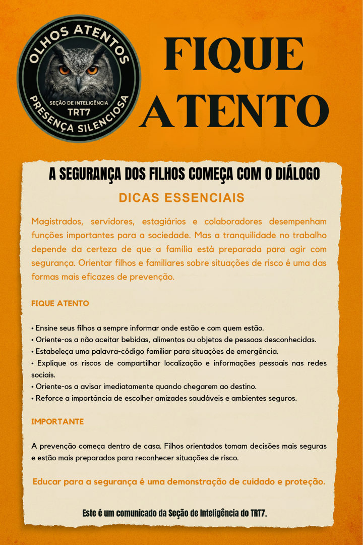 Campanha FIQUE ATENTO destaca importância da segurança e bem-estar da família