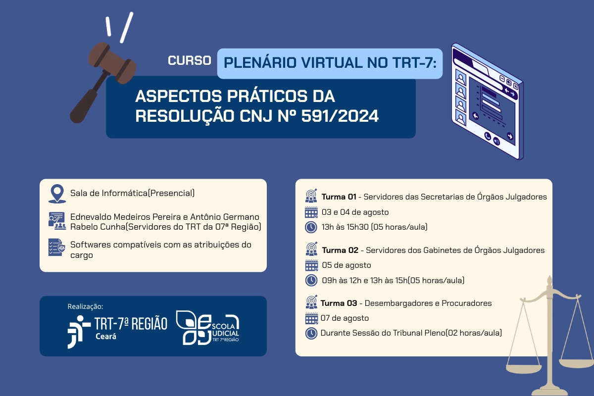 Plenário Virtual no TRT-7: Aspectos Práticos da Resolução CNJ nº 591/2024