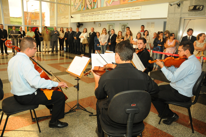 Quarteto de Câmara da Orquestra Eleazar de Carvalho da Secretaria de Cultura do Ceará se apresentou na solenidade